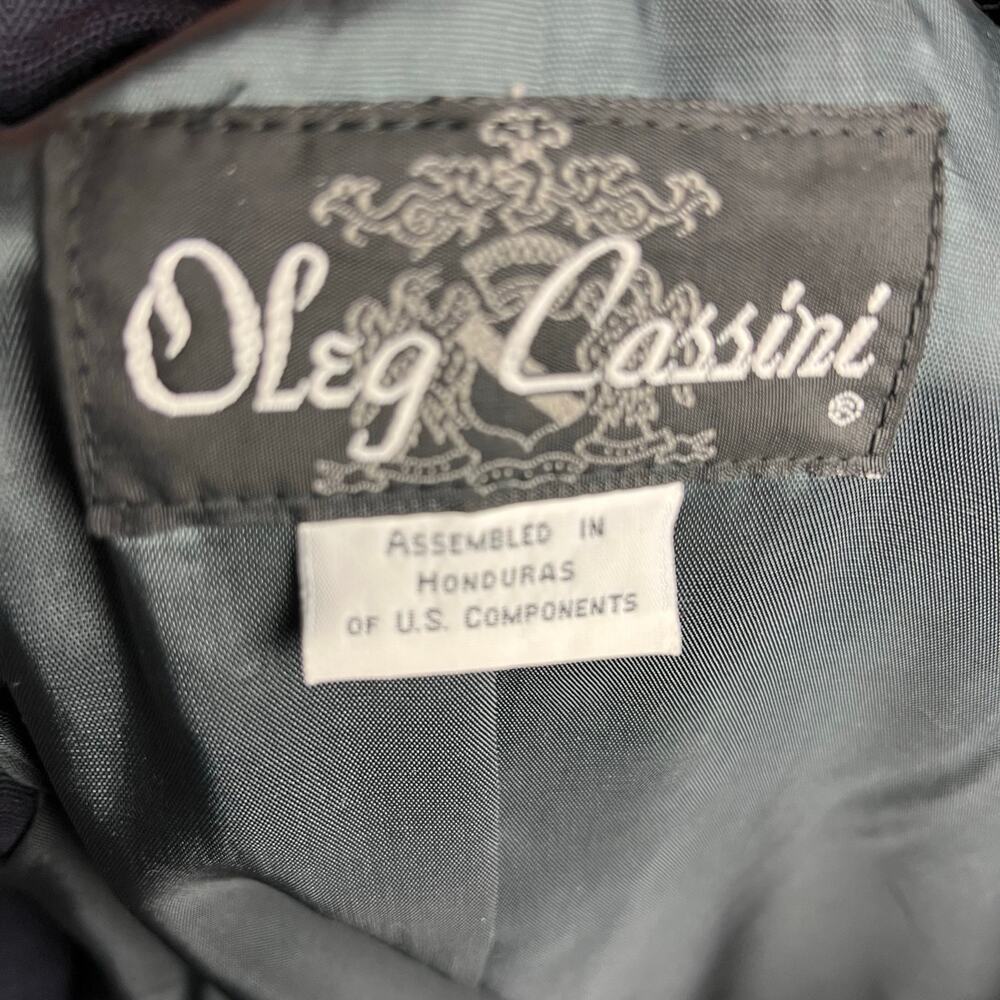 Oleg Cassini Women’s Navy Blue Double Breasted Blazer 12 Career Office Academia - Picture 7 of 8